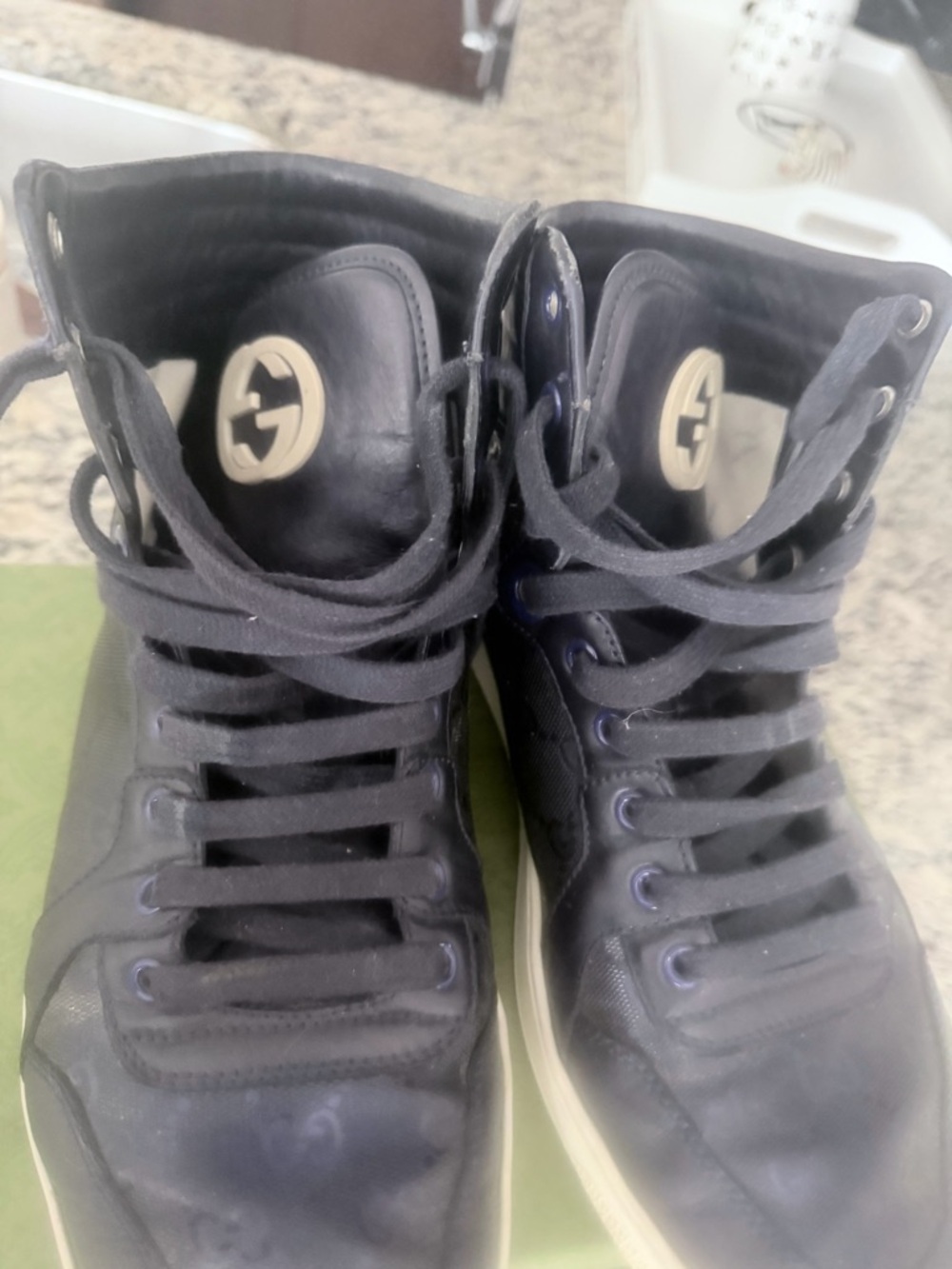 Gucci Black High-Top Logo Sneakers